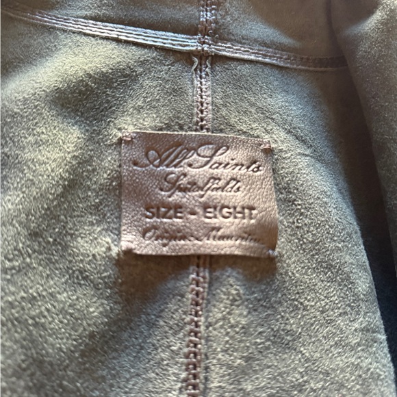 All Saints Dark Leather Jacket - Picture 4 of 6